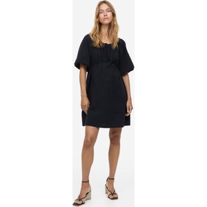 H & M & - MAMA Bawełniana sukienka z odkrytymi ramionami - Czarny