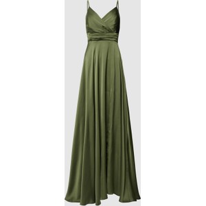 Zielona sukienka Troyden Collection na ramiączkach z dekoltem w kształcie litery v maxi
