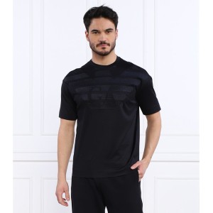 Czarny t-shirt Emporio Armani z krótkim rękawem w młodzieżowym stylu