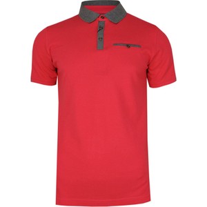 Czerwony t-shirt Ranir z krótkim rękawem