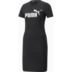Czarna sukienka Puma w sportowym stylu z bawełny mini