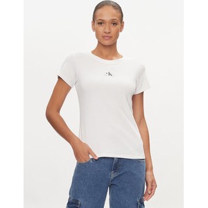 T-shirt Calvin Klein w stylu casual z krótkim rękawem z okrągłym dekoltem
