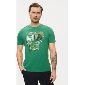 Zielony t-shirt Puma w sportowym stylu z krótkim rękawem