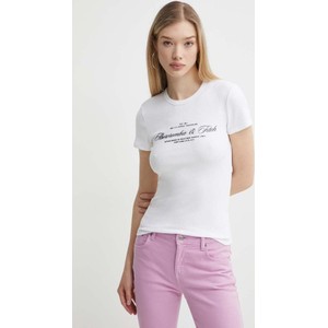 T-shirt Abercrombie & Fitch z okrągłym dekoltem w młodzieżowym stylu z krótkim rękawem