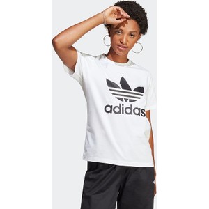 T-shirt Adidas w sportowym stylu z krótkim rękawem z bawełny
