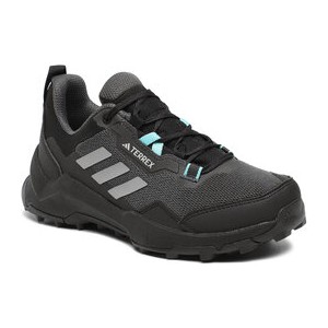 Czarne buty trekkingowe Adidas sznurowane z płaską podeszwą