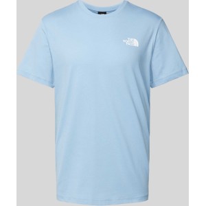 Niebieski t-shirt The North Face z krótkim rękawem z nadrukiem