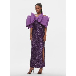 Fioletowa sukienka Rotate z dekoltem w kształcie litery v