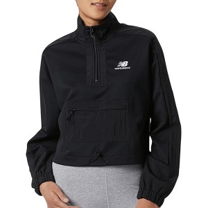Czarna kurtka New Balance w sportowym stylu z bawełny krótka