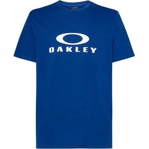 Niebieski t-shirt Oakley w stylu klasycznym z krótkim rękawem