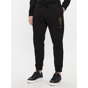 Czarne spodnie Armani Exchange w sportowym stylu z dresówki