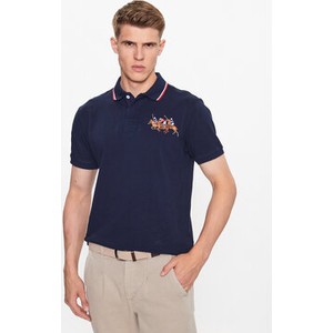 Granatowa koszulka polo POLO RALPH LAUREN w młodzieżowym stylu