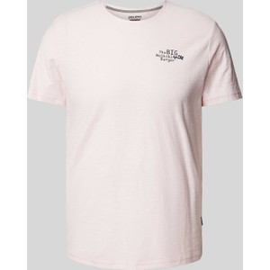 Różowy t-shirt Blend z nadrukiem w stylu casual