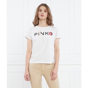 T-shirt Pinko w młodzieżowym stylu z bawełny z okrągłym dekoltem