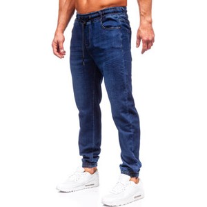 Granatowe jeansy Denley w stylu casual z jeansu