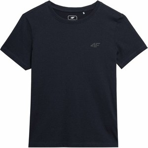 Czarna koszulka dziecięca 4F z bawełny