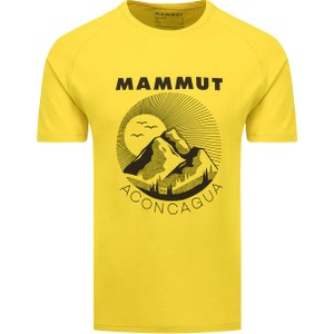 Żółty t-shirt Mammut z krótkim rękawem