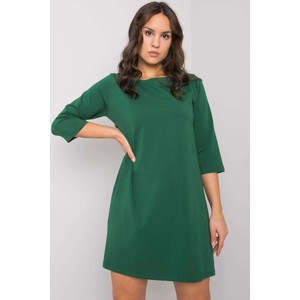 Zielona sukienka 5.10.15 z okrągłym dekoltem w stylu casual z długim rękawem