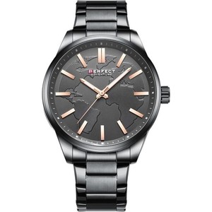 Merg Czarny zegarek męski bransoleta duży solidny Perfect M106 czarny