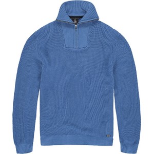 Niebieski sweter Limango Polska ze stójką z bawełny