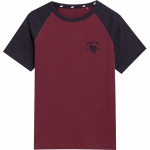 Czerwona koszulka dziecięca 4F z bawełny dla chłopców