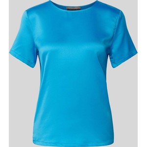 Niebieski t-shirt Christian Berg z satyny w stylu casual