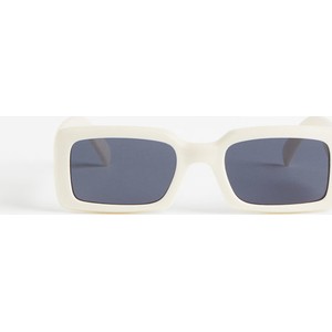 H & M & - Prostokątne okulary przeciwsłoneczne - Biały
