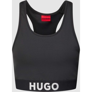 Czarny top Hugo Boss z okrągłym dekoltem w sportowym stylu