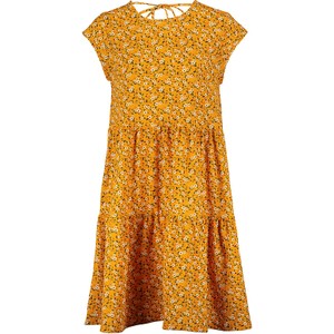Żółta sukienka Stitch&Soul w stylu casual mini z krótkim rękawem
