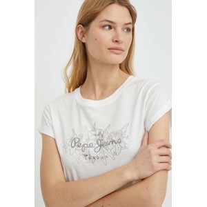 T-shirt Pepe Jeans z nadrukiem z krótkim rękawem z okrągłym dekoltem