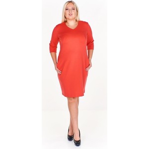 Czerwona sukienka Fokus ołówkowa z bawełny