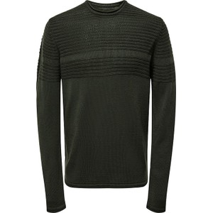 Czarny sweter Only & Sons w stylu casual z okrągłym dekoltem