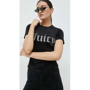 Czarny t-shirt Juicy Couture z krótkim rękawem