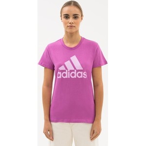 Różowy t-shirt Adidas Core z okrągłym dekoltem