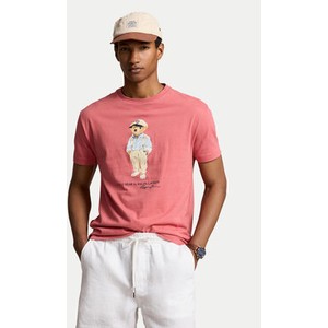 Różowy t-shirt POLO RALPH LAUREN w młodzieżowym stylu