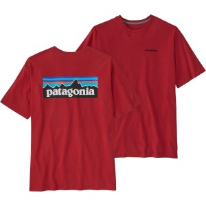 Czerwony t-shirt Patagonia z krótkim rękawem