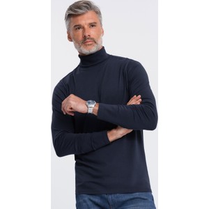 Granatowy sweter Ombre w stylu casual z golfem