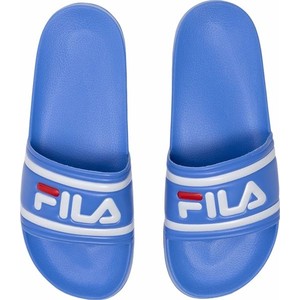 Niebieskie klapki Fila w sportowym stylu z płaską podeszwą