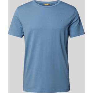 Niebieski t-shirt Camel Active z krótkim rękawem z bawełny
