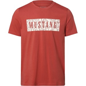 Czerwony t-shirt Mustang z bawełny