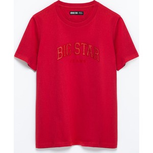 Czerwona bluzka Big Star w sportowym stylu z bawełny