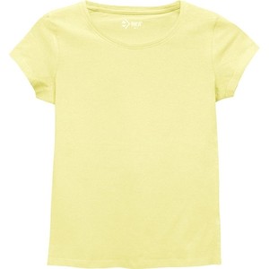 Żółty t-shirt Moraj z okrągłym dekoltem w stylu casual