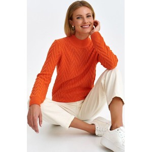 Pomarańczowy sweter Top Secret w stylu casual