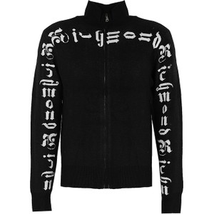 Czarny sweter ubierzsie.com ze stójką w młodzieżowym stylu z wełny