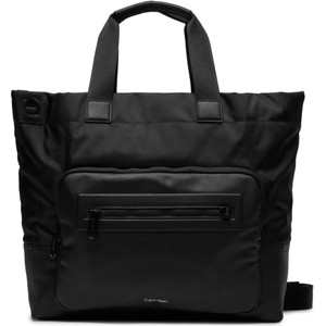 Czarna torebka Calvin Klein na ramię duża matowa