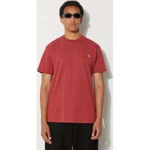 Czerwony t-shirt Carhartt WIP z bawełny w stylu casual
