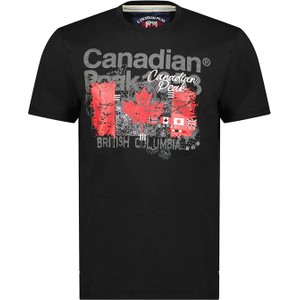 Czarny t-shirt Canadian Peak w młodzieżowym stylu