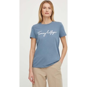 T-shirt Tommy Hilfiger z krótkim rękawem z bawełny z okrągłym dekoltem