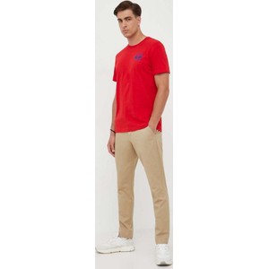 Czerwony t-shirt La Martina z krótkim rękawem z bawełny