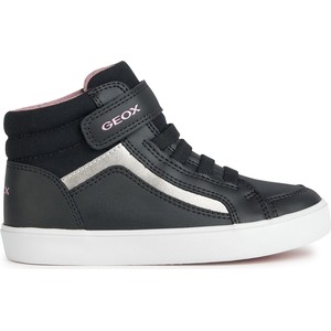 Czarne buty sportowe Geox na platformie w sportowym stylu na rzepy